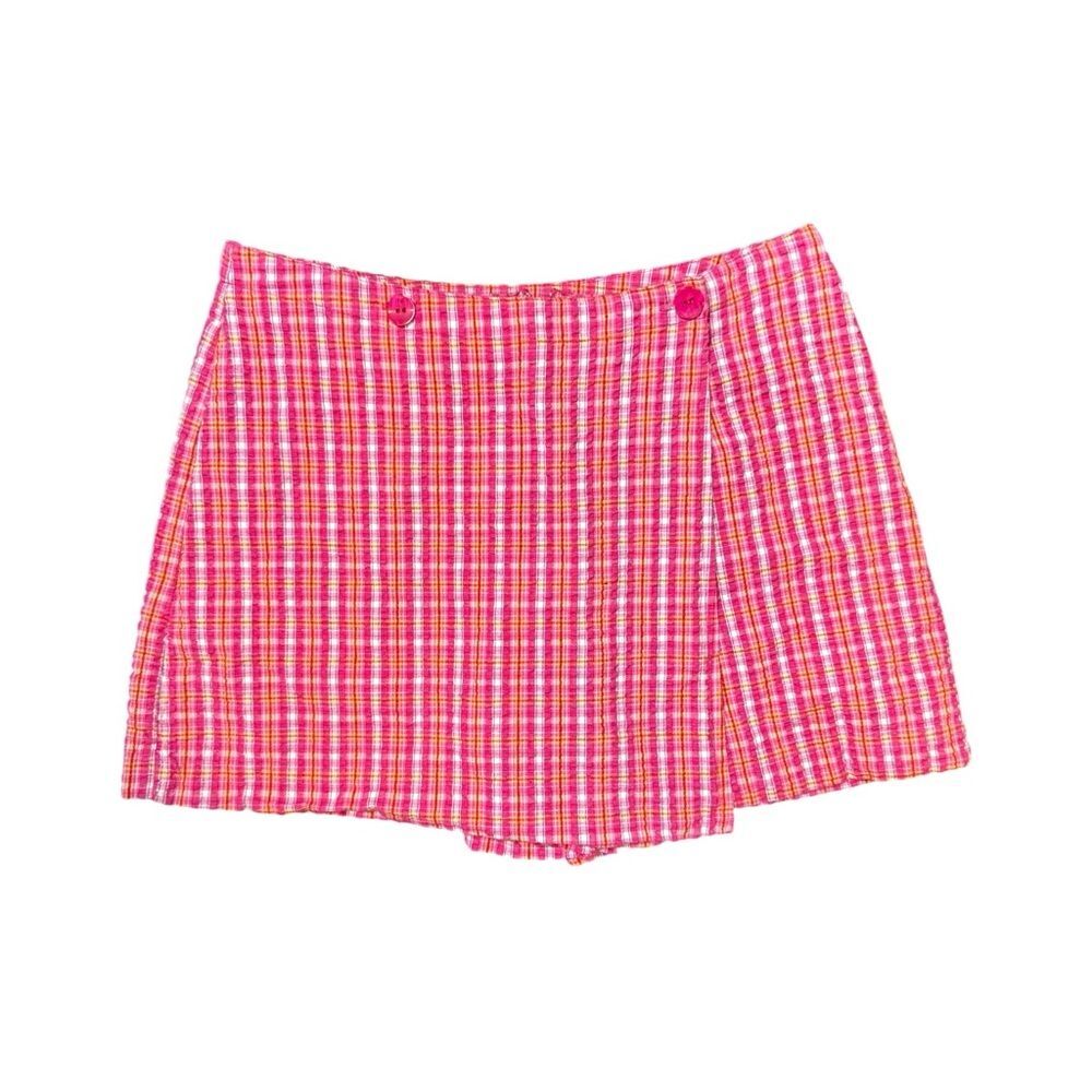 Y2K A Byer Pink Picnic Girl Plaid Mini Skort Skirt Size 7